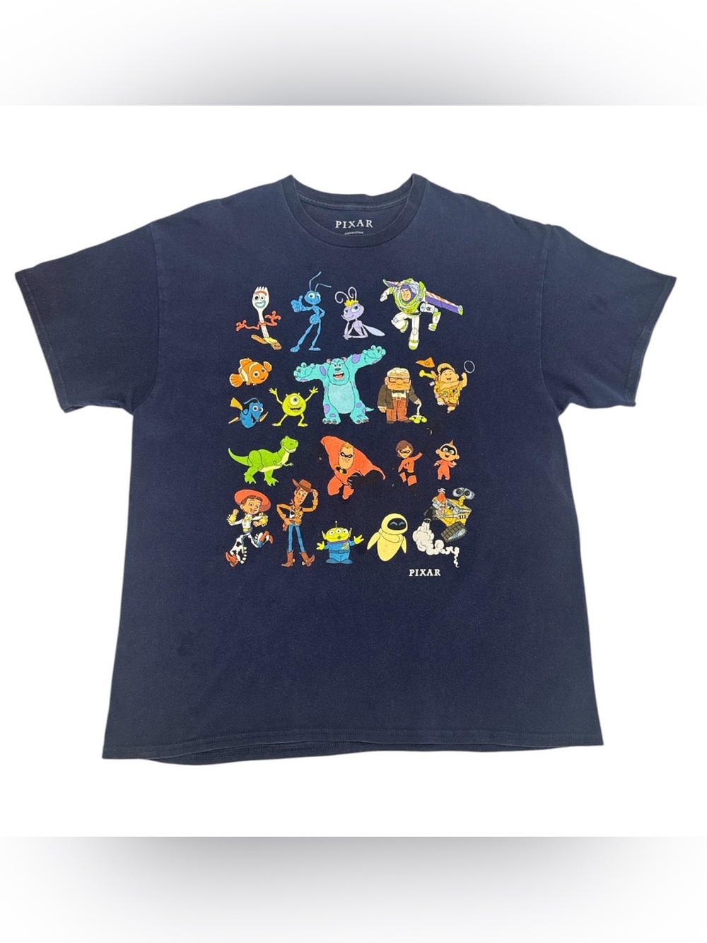 Pixar Characters Navy Graphic Cotton Tee Size:XL